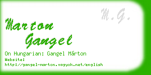 marton gangel business card