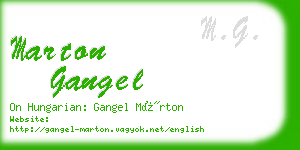 marton gangel business card